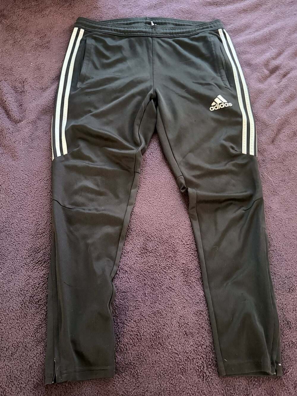 Adidas Black Climalite Soccer Training Pants with Ankle Zippers